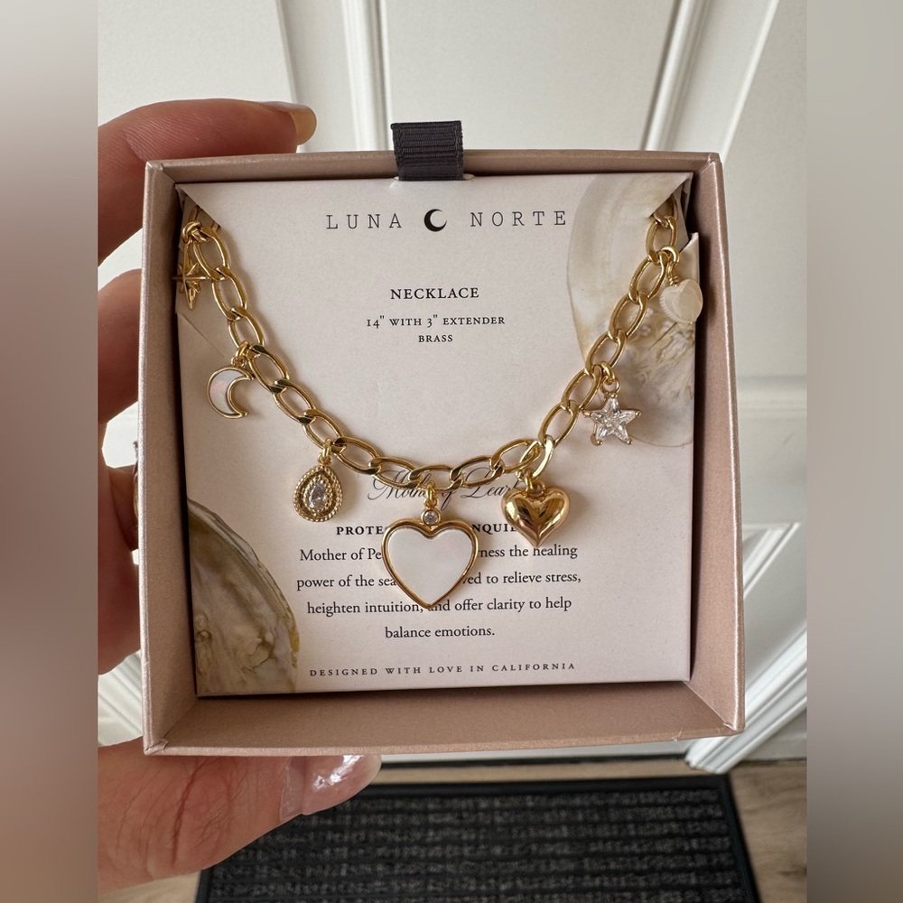 Luna Norte Mother of Pearl Charm Necklace